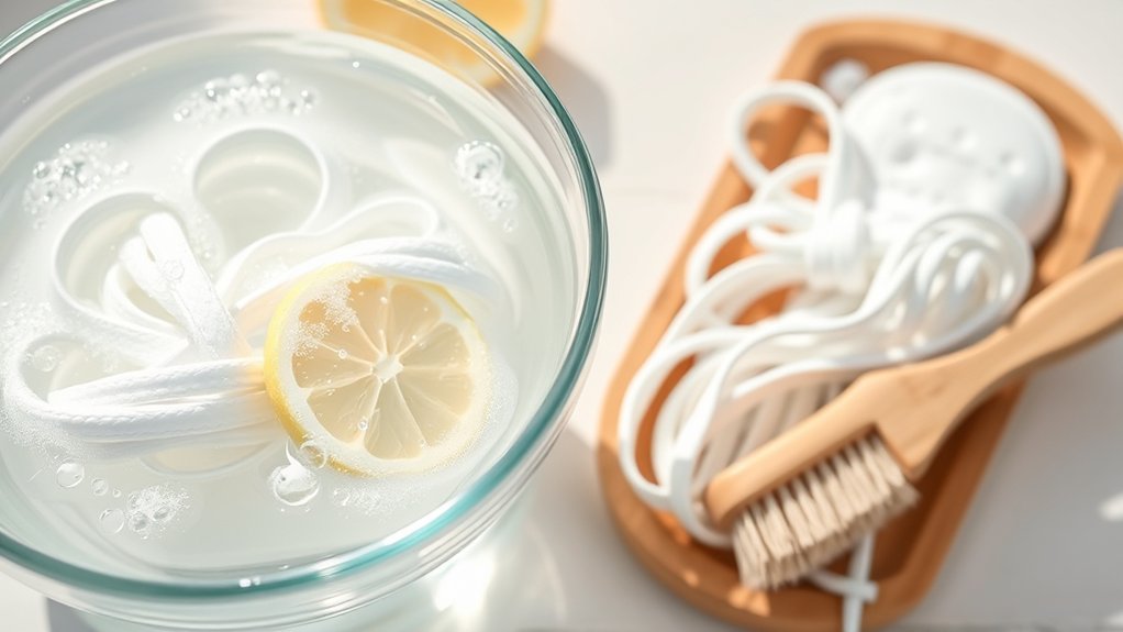 cleaning and whitening shoelaces