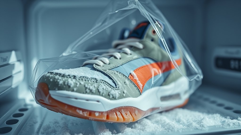 freeze shoe to remove gum