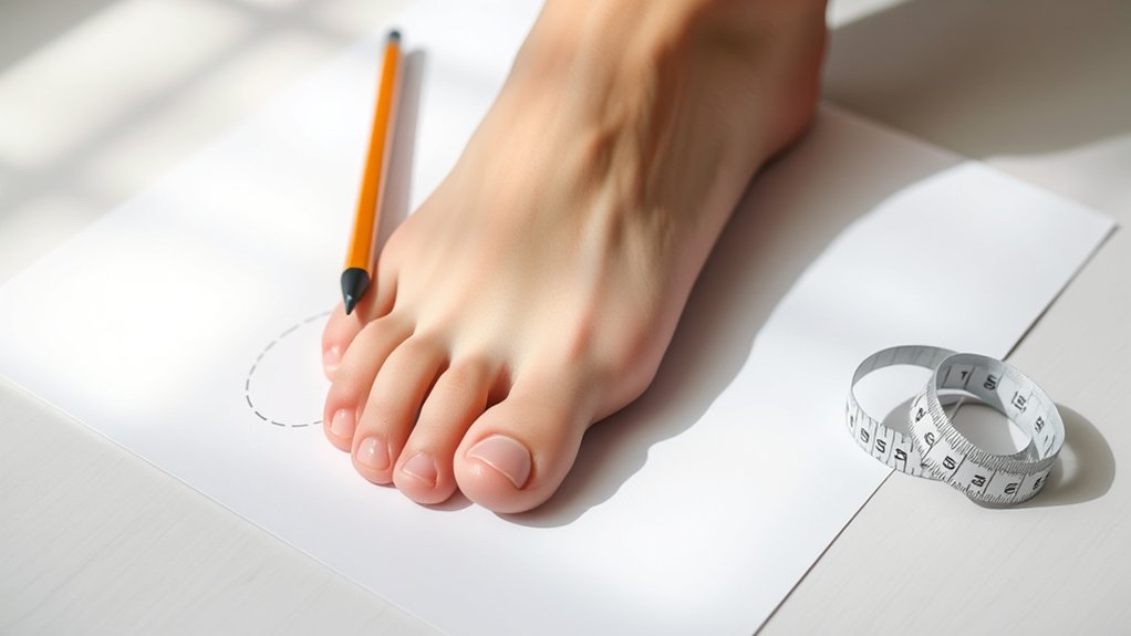 measure feet at end of day