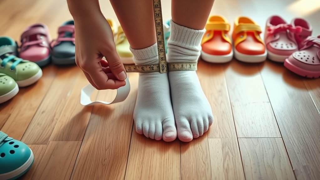 measure feet check sizing