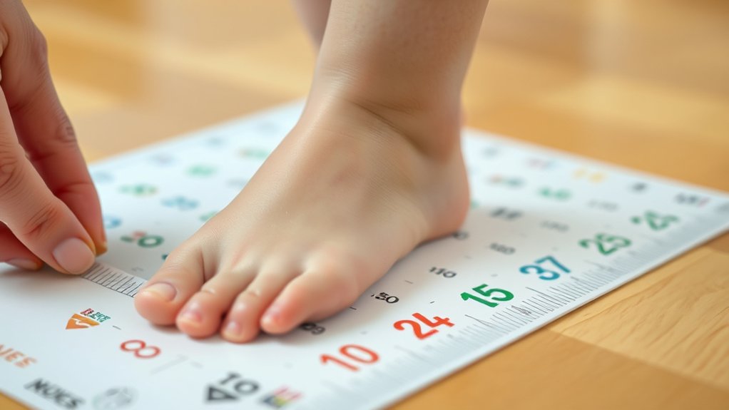 measuring kids shoe size
