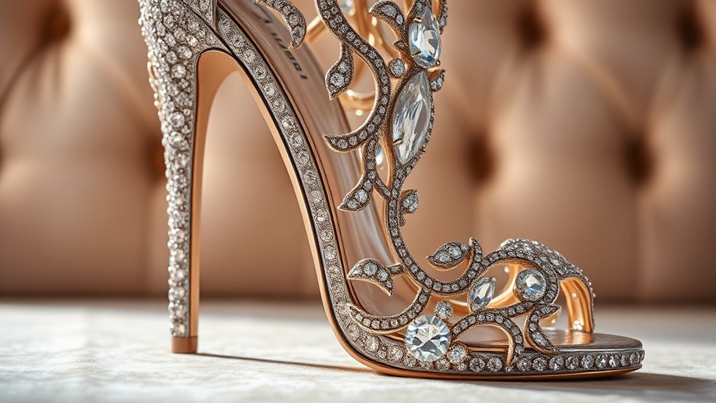 rare gemstone luxury footwear