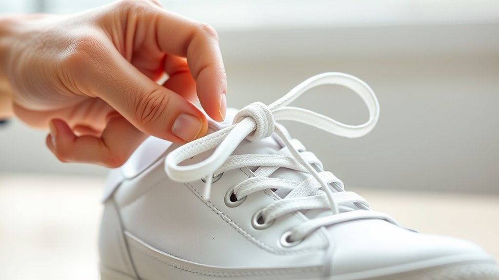 tie laces securely tight