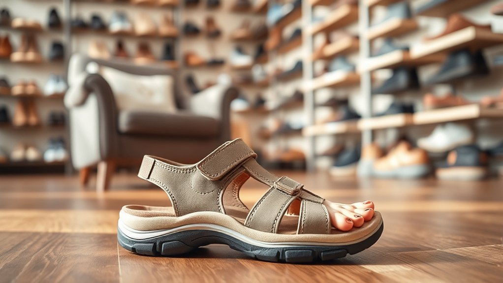 wide supportive cushioned footwear